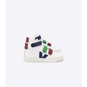 Veja ESPLAR MID LEATHER Vysoke Detske White/Red | SK 684TCE